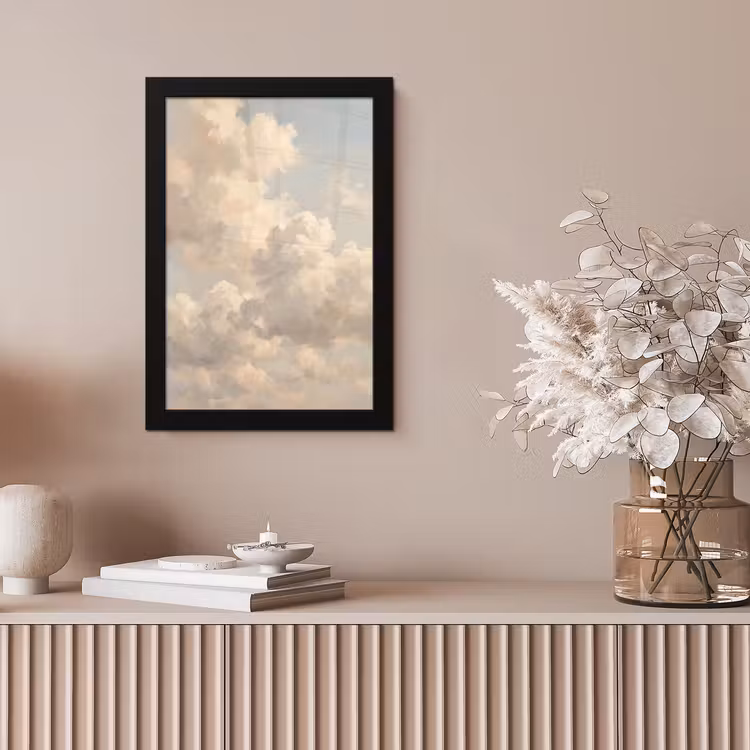 Wolken - Zacht - Natuur - Klassiek - Beige fotolijst zwart zonder passe partout klein -sfeer5