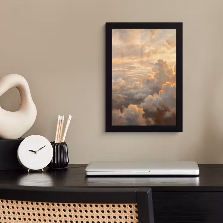Wolken - Zonsondergang - Natuur - Abstract - Goud fotolijst zwart zonder passe partout klein -sfeer1