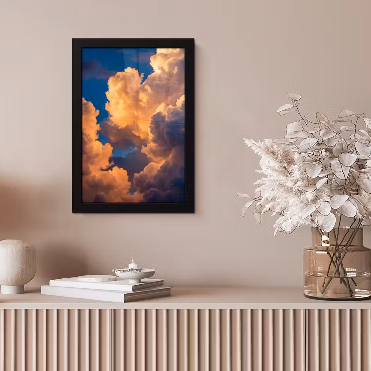 Wolken - Zonsondergang - Natuur - Oranje - Blauw fotolijst zwart zonder passe partout klein -sfeer5