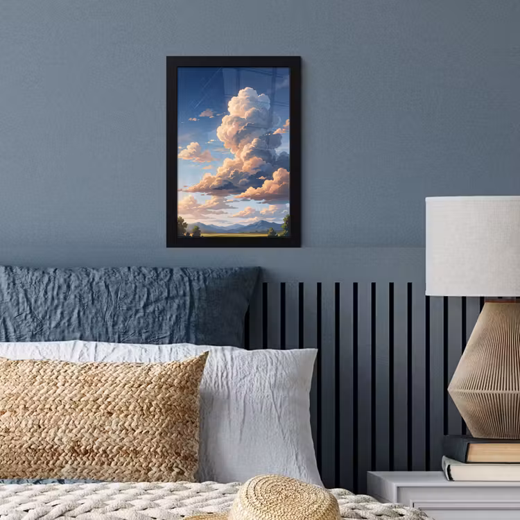 Wolken - Daghemel - Natuur - Illustratie - Oranje fotolijst zwart zonder passe partout klein -sfeer3