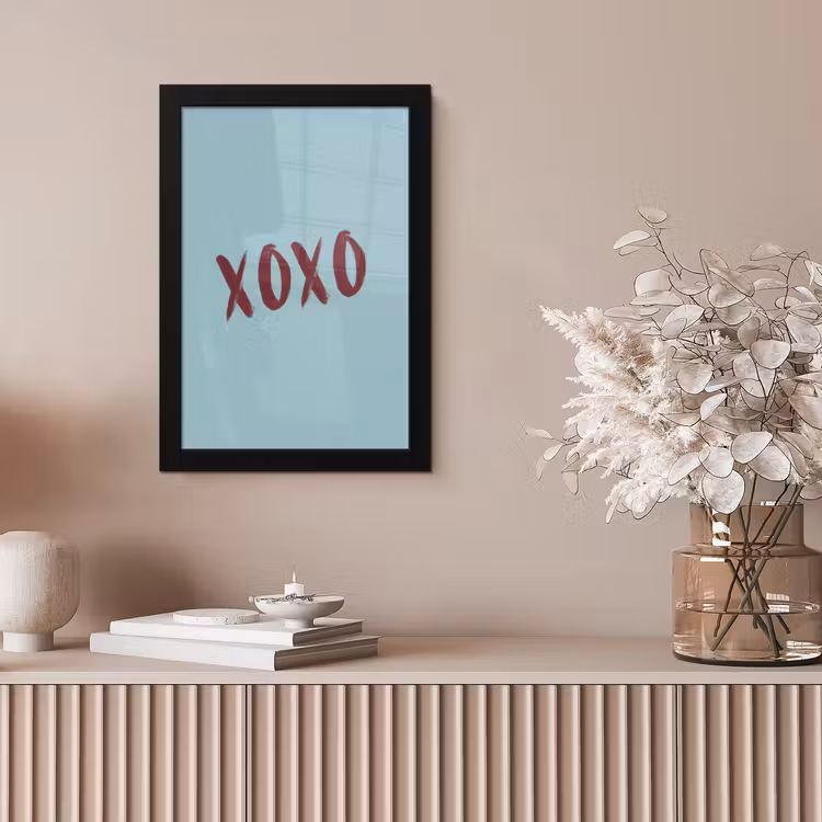 XOXO - Blauw - Rood fotolijst zwart zonder passe partout klein -sfeer5