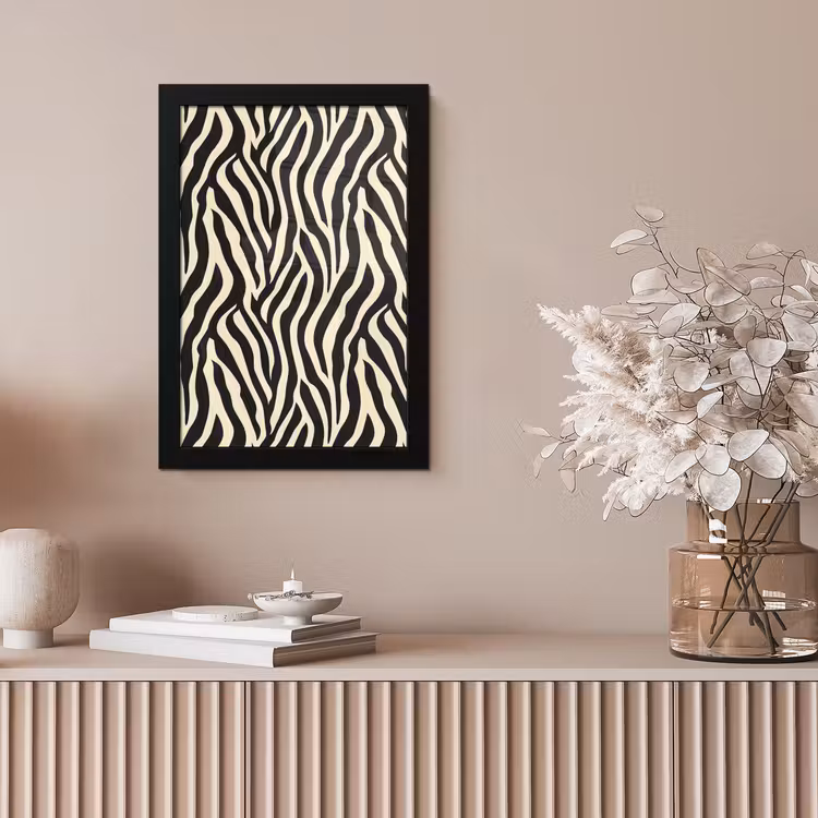 Zebra - Print - Klassiek - Zwart fotolijst zwart zonder passe partout klein 224 -sfeer5