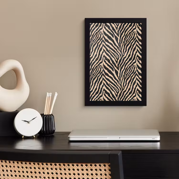 Zebra - Klassiek - Zwart fotolijst zwart zonder passe partout klein 224 -sfeer1