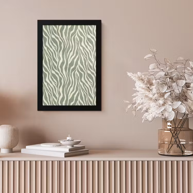 Zebra - Motief - Groen fotolijst zwart zonder passe partout klein 224 -sfeer5
