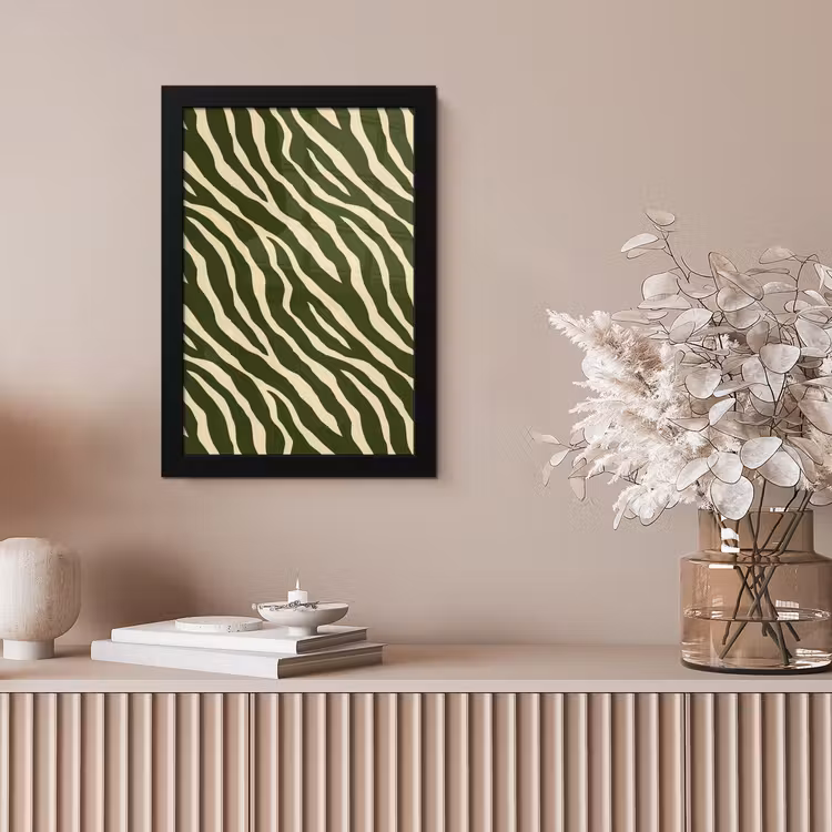 Zebra - Patroon - Groen fotolijst zwart zonder passe partout klein 224 -sfeer5