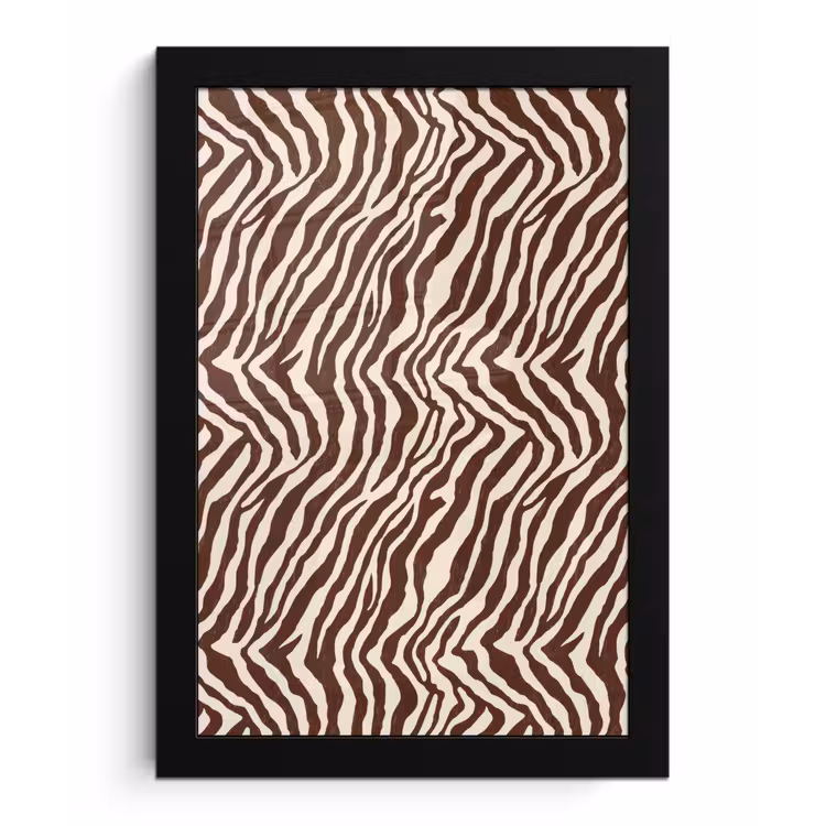 Zebra - Patroon - Zwart - Wit fotolijst zwart zonder passe partout klein 224 -3d