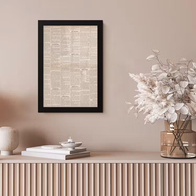 Krant - Nieuws - Historisch - Vintage - Beige fotolijst zwart zonder passe partout klein -sfeer5