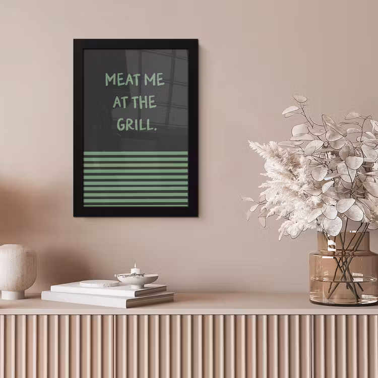 Quote - Groen - Grill - Zomer fotolijst zwart zonder passe partout klein -sfeer5