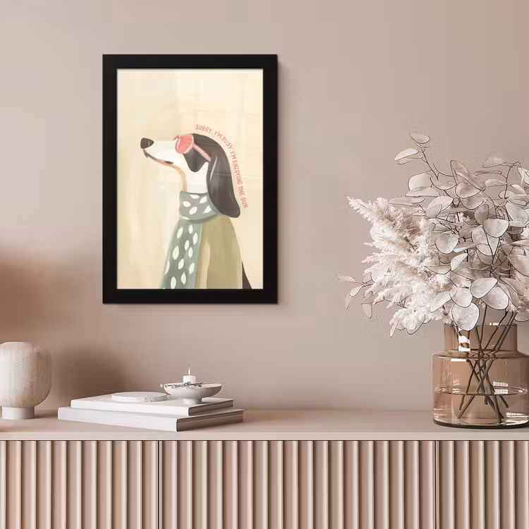 Quote - Hond - Zonnebril fotolijst zwart zonder passe partout klein -sfeer5