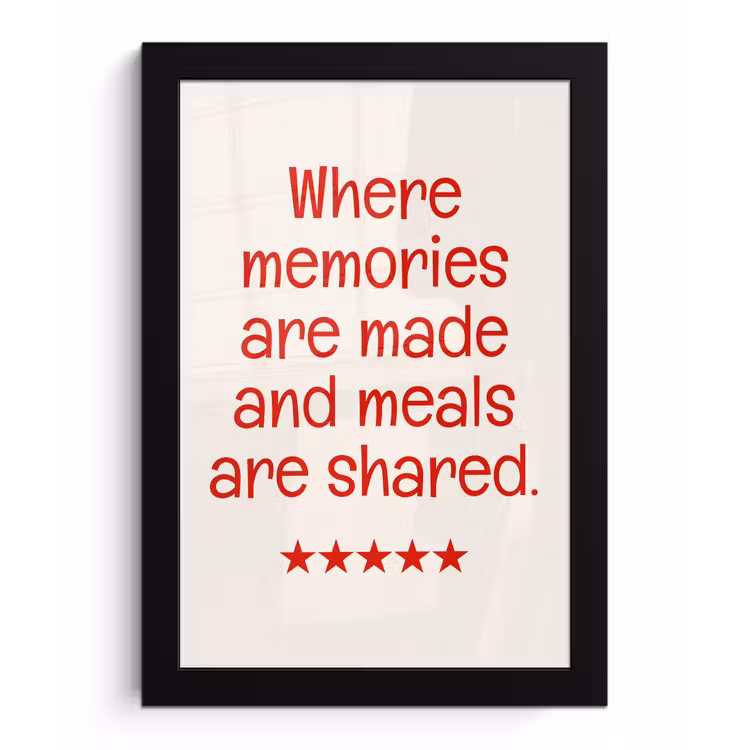 Quote - Sterren - Rood - Memories fotolijst zwart zonder passe partout klein -3d