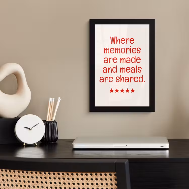 Quote - Sterren - Rood - Memories fotolijst zwart zonder passe partout klein -sfeer1