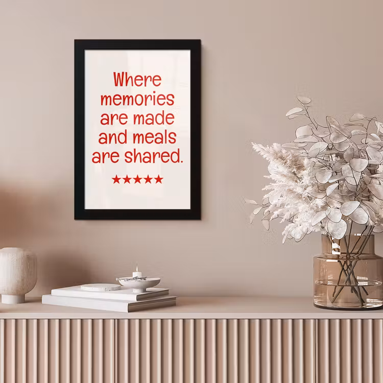 Quote - Sterren - Rood - Memories fotolijst zwart zonder passe partout klein -sfeer5