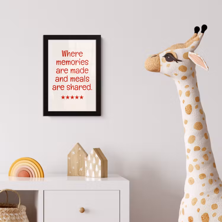 Quote - Sterren - Rood - Memories fotolijst zwart zonder passe partout klein -usfeer4_kinderkamer
