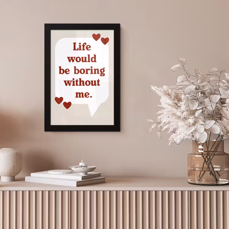 Quote - Tekstballon - Hartjes fotolijst zwart zonder passe partout klein -sfeer5