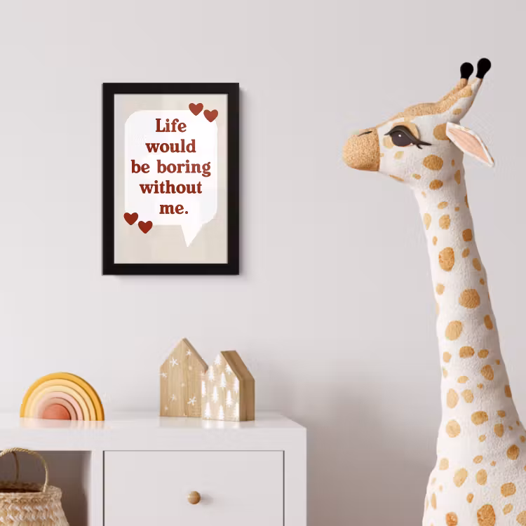 Quote - Tekstballon - Hartjes fotolijst zwart zonder passe partout klein -usfeer4_kinderkamer