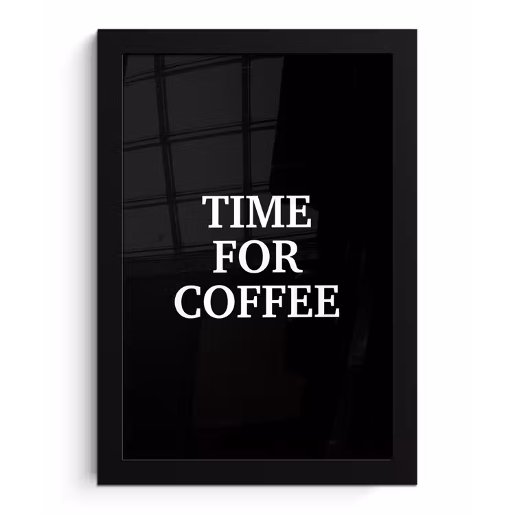 Quotes - Letters - Koffie - Zwart fotolijst zwart zonder passe partout klein -3d