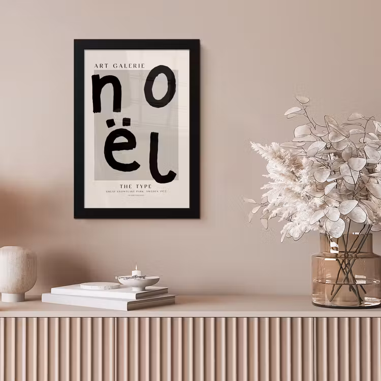 Quotes - Noël - Zwart - Beige - Kerst fotolijst zwart zonder passe partout klein -sfeer5