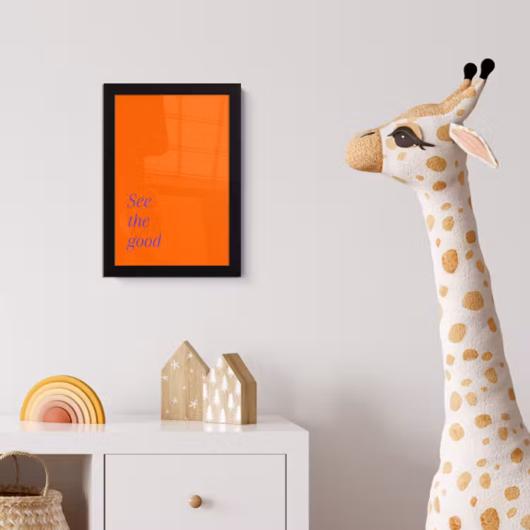 See te good - Paars - Oranje fotolijst zwart zonder passe partout klein -usfeer4_kinderkamer