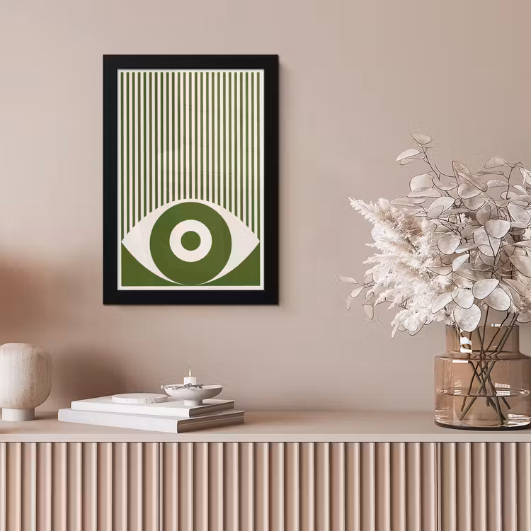 Abstract - Oog - Strepen - Modern - Groen fotolijst zwart zonder passe partout klein -sfeer5