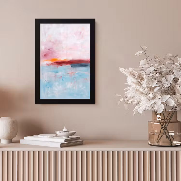 Abstract - Kleuren - Modern - Kunst - Roze fotolijst zwart zonder passe partout klein -sfeer5
