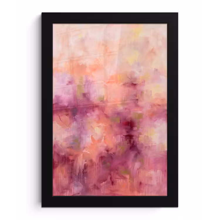Abstract - Kleuren - Modern - Roze - Paars fotolijst zwart zonder passe partout klein -3d