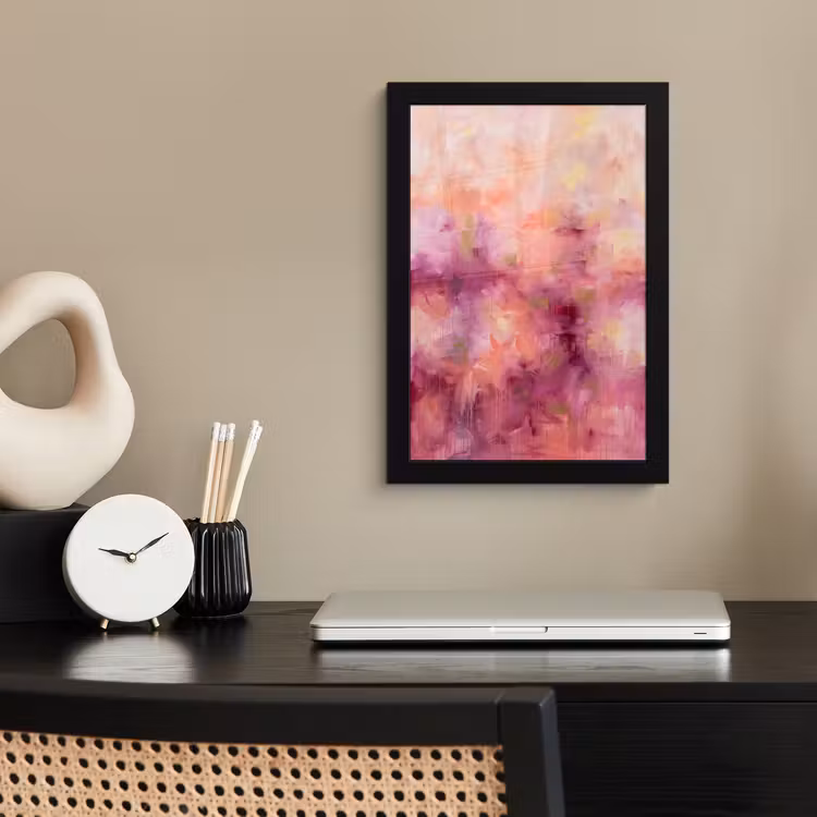 Abstract - Kleuren - Modern - Roze - Paars fotolijst zwart zonder passe partout klein -sfeer1