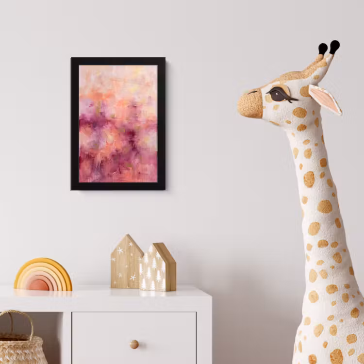 Abstract - Kleuren - Modern - Roze - Paars fotolijst zwart zonder passe partout klein -usfeer4_kinderkamer