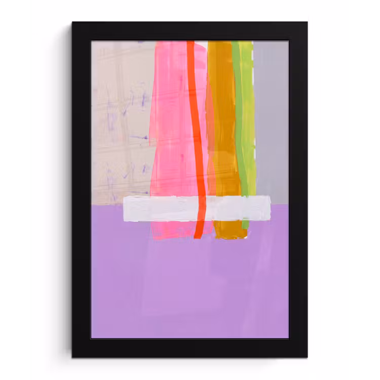 Abstract - Kleurrijk - Vormen - Modern - Kunst fotolijst zwart zonder passe partout klein -3d
