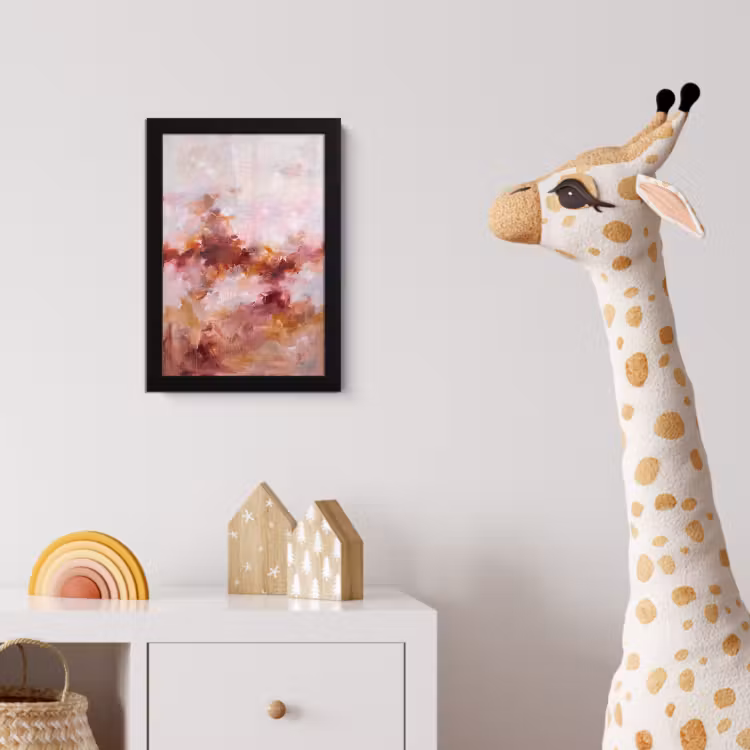 Abstract - Kleurrijk - Kunst - Modern - Roze-Rood fotolijst zwart zonder passe partout klein -usfeer4_kinderkamer