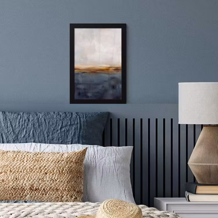 Abstract - Horizon - Water - Modern - Beige fotolijst zwart zonder passe partout klein -sfeer3