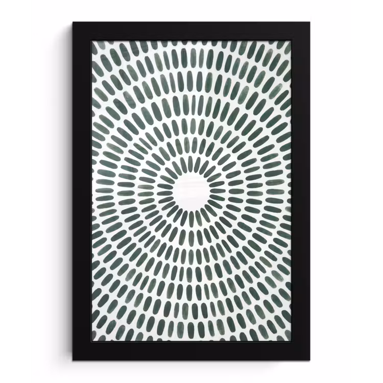 Abstract - Cirkel - Patroon - Modern - Groen fotolijst zwart zonder passe partout klein -3d
