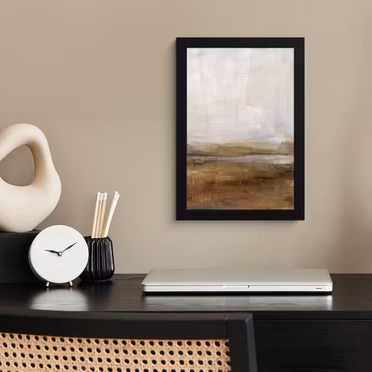 Abstract - Landschap - Natuur - Beige - Bruin fotolijst zwart zonder passe partout klein -sfeer1
