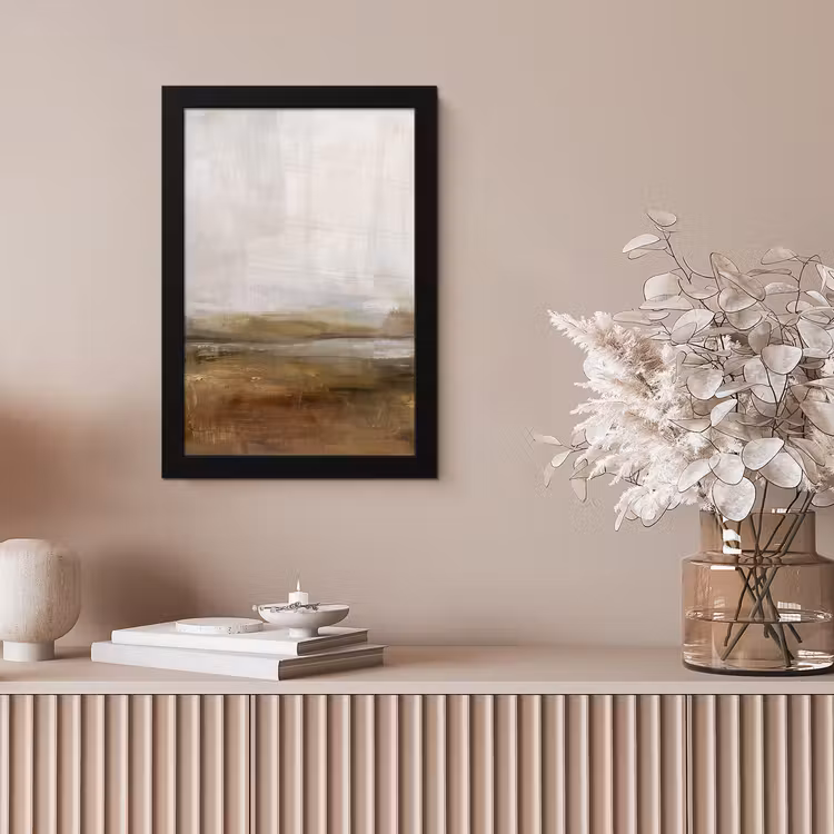 Abstract - Landschap - Natuur - Beige - Bruin fotolijst zwart zonder passe partout klein -sfeer5