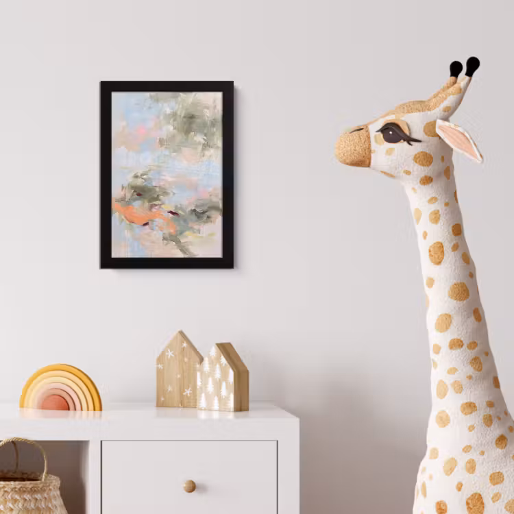 Abstract - Borstelstreken - Kunst - Modern - Pastel fotolijst zwart zonder passe partout klein -usfeer4_kinderkamer