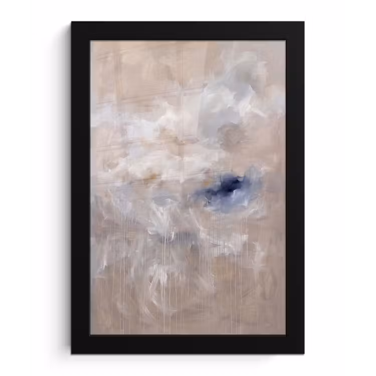 Abstract - Wolken - Sfeer - Modern - Beige fotolijst zwart zonder passe partout klein -3d