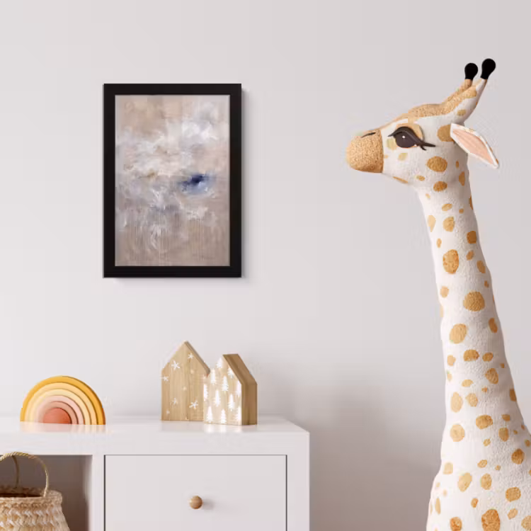 Abstract - Wolken - Sfeer - Modern - Beige fotolijst zwart zonder passe partout klein -usfeer4_kinderkamer