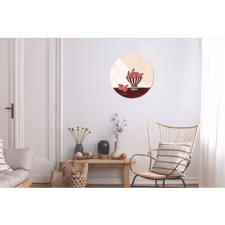 Eten - Schaal - Stilleven - Modern - Rood Wandcirkel aluminium klein -woonkamer