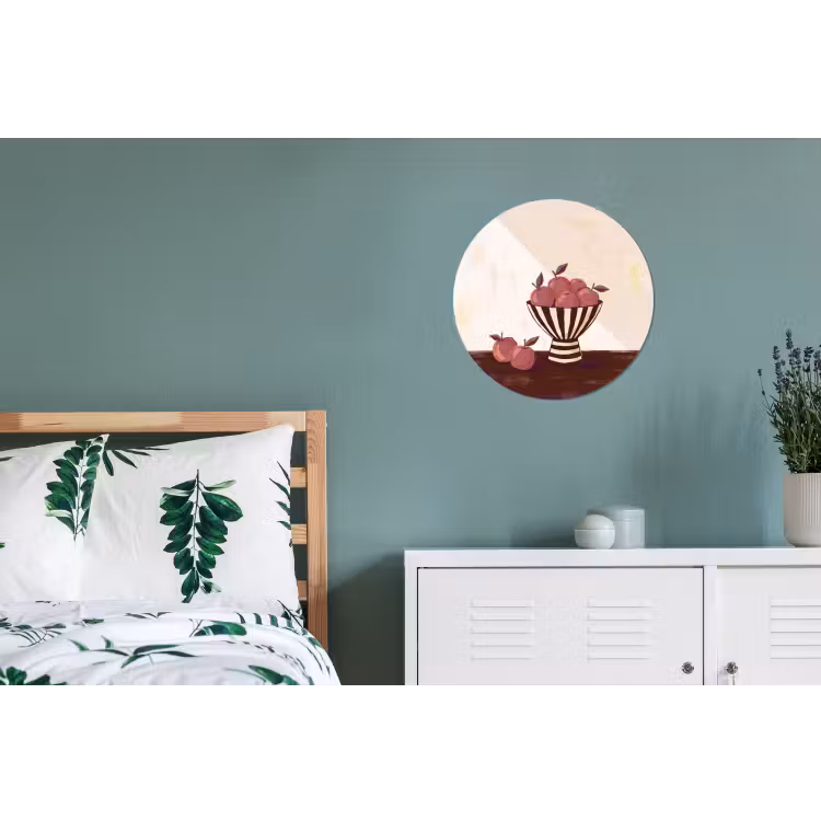 Eten - Schaal - Stilleven - Modern - Rood Wandcirkel aluminium klein -slaapkamer
