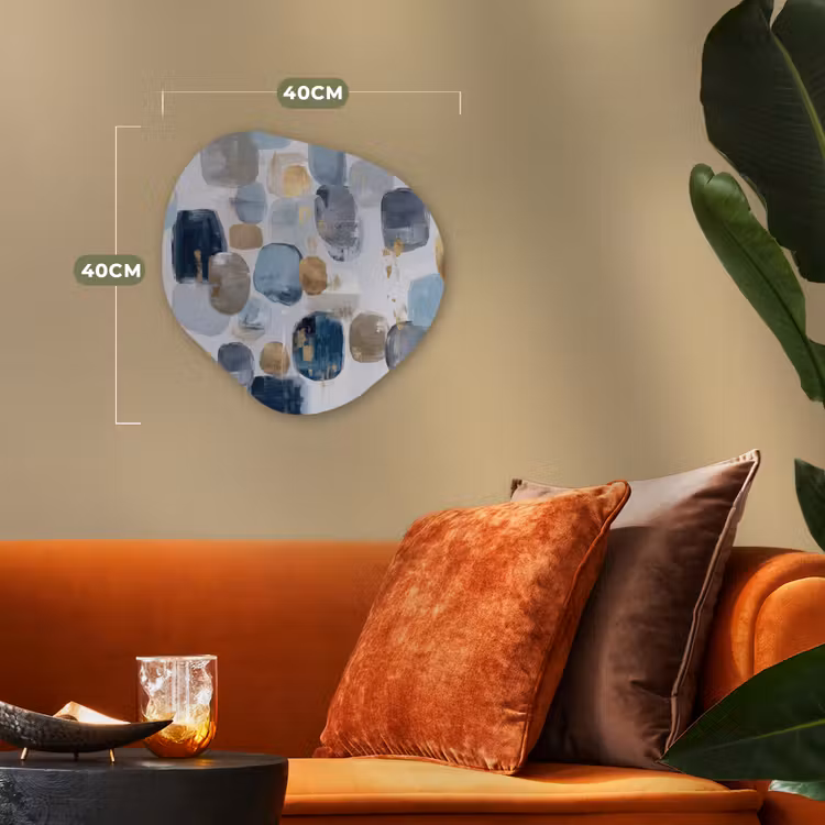 Abstract - Goud - Vormen Wandcirkel Organisch Forex 3mm klein -sfeer3