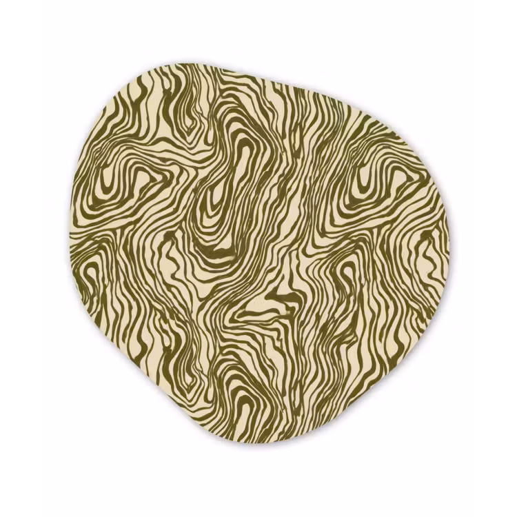 Abstract - Marmer - Groen Wandcirkel Organisch Forex 3mm klein 629 -3d