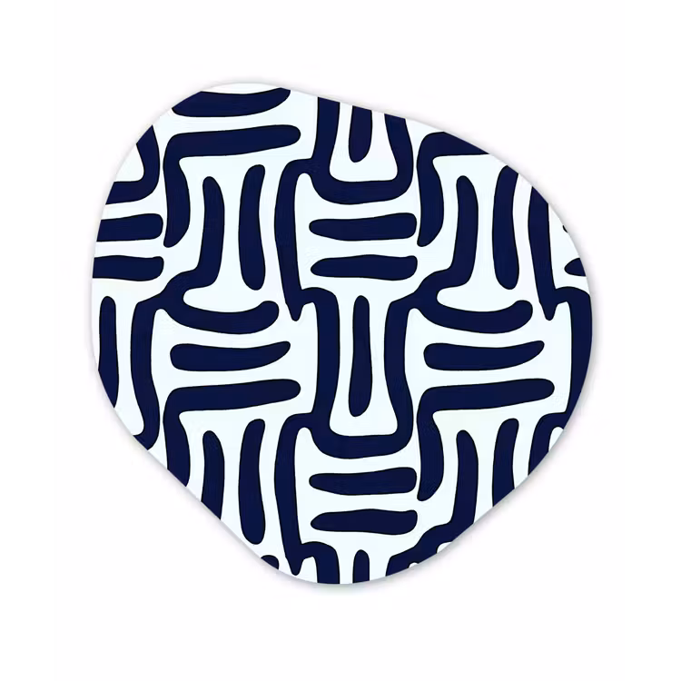 Abstract - Modern - Blauw Wandcirkel Organisch Forex 3mm klein 629 -3d