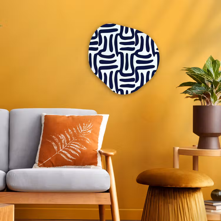 Abstract - Modern - Blauw Wandcirkel Organisch Forex 3mm klein 629 -sfeer4