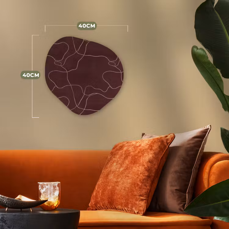 Abstract - Modern - Bruin Wandcirkel Organisch Forex 3mm klein 629 -sfeer3