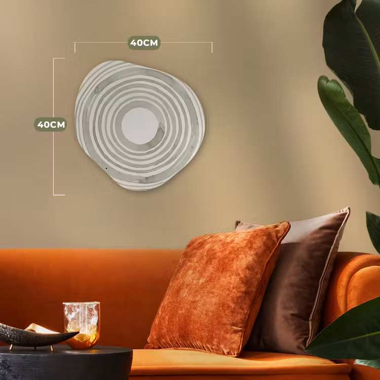 Abstractie - Cirkels - Waterverf - Groen - Modern Wandcirkel Organisch Forex 3mm klein -sfeer3