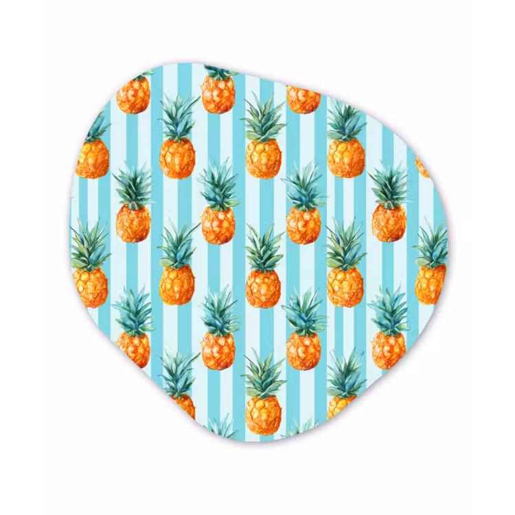 Ananas - Strepen - Groen Wandcirkel Organisch Forex 3mm klein 629 -3d