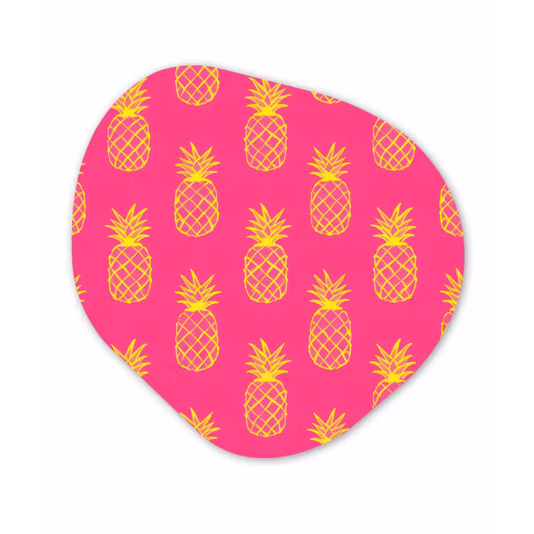 Ananas - Trendy - Roze Wandcirkel Organisch Forex 3mm klein 629 -3d