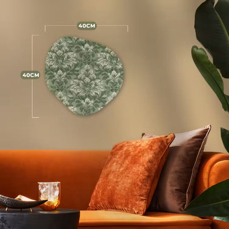 Sierlijk - Lichtgroen - Planten - Patroon - Getailleerd Wandcirkel Organisch Forex 3mm klein 629 -sfeer3