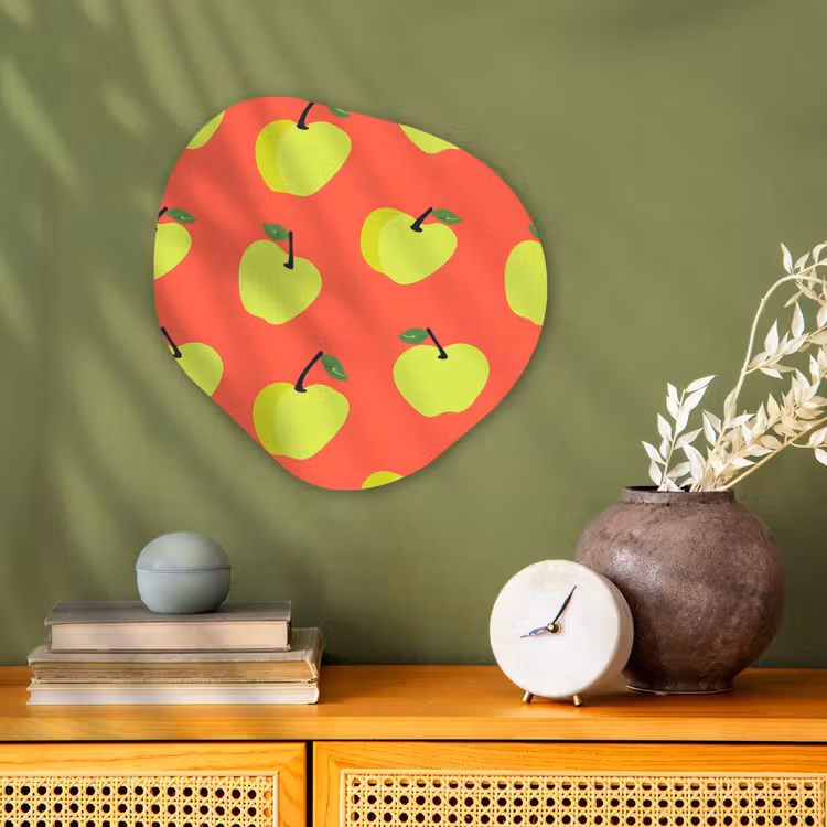 Appels - Modern - Groen Wandcirkel Organisch Forex 3mm klein 629 -sfeer2