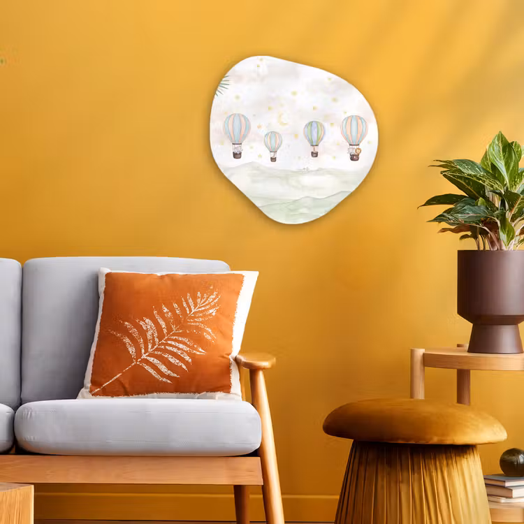 Aquarel - Luchtballonnen - Pastel Wandcirkel Organisch Forex 3mm klein -sfeer4