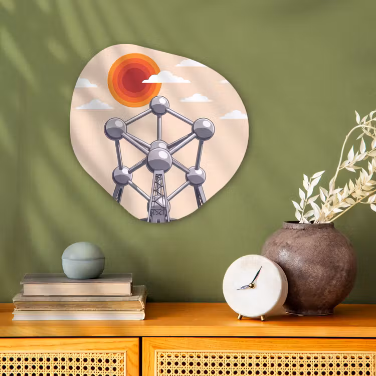 Architectuur - Geometrie - Stad - Modern - Grijs Wandcirkel Organisch Forex 3mm klein -sfeer2